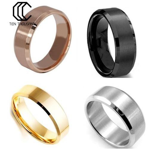 Nhẫn thép titan kiểu dáng đơn giản tinh tế dành cho cả nam và nữ