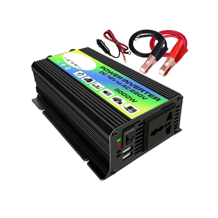 3000W 12V To 220V/110V Dual USB Car Power Inverter Converter Modified Wave