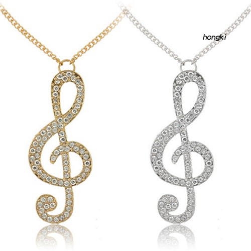 vòng cổ Hợp Kim Mặt Hình Nốt Nhạc Đính Đá Xinh Xắn