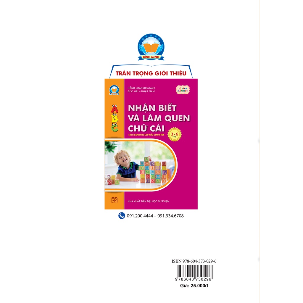 Sách nhận biết và làm quen chữ cái - sách mầm non cho trẻ 3 - 6 tuổi