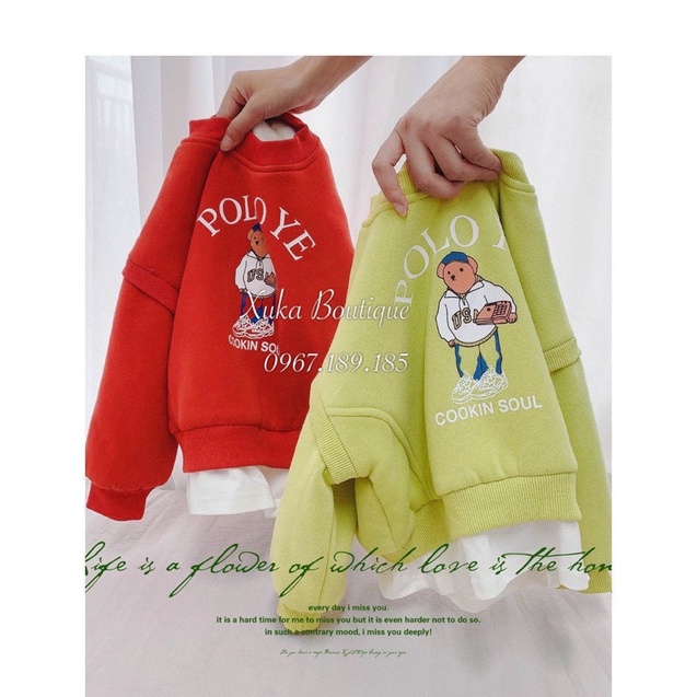 Quần Áo Trẻ Em Mùa Đông - Bộ Quần Áo Nỉ POLOYE Dày Dặn Ấm Mặc Noel / Tết CHASE Cao Cấp Cho Bé (Ảnh Thật)
