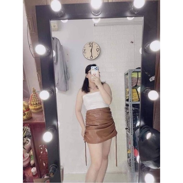 Chân váy da bigsize(có quần bảo hộ).(hình thật).