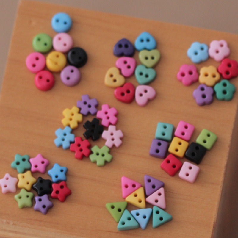 Set 10 Cúc Áo Hình Bông Hoa Nhiều Màu Sắc