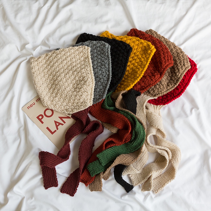 Mũ Len Dệt Kim Thủ Công Bảo Vệ Tai Kiểu Nhật Bản Thời Trang Thu Đông Cho Nữ