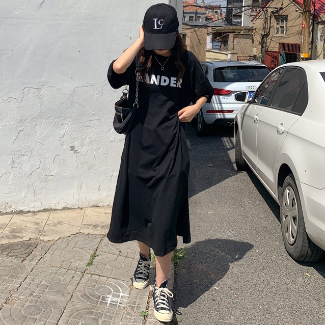 Phong Cách Hàn Quốc Đơn Giản Mùa Hè Mới Váy Ngắn Tay