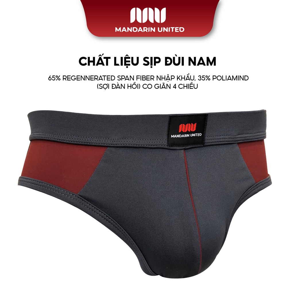 Quần lót nam MANDARIN UNITED sịp tam giác vải thun lạnh thoáng mát co giãn đa chiều - 02313