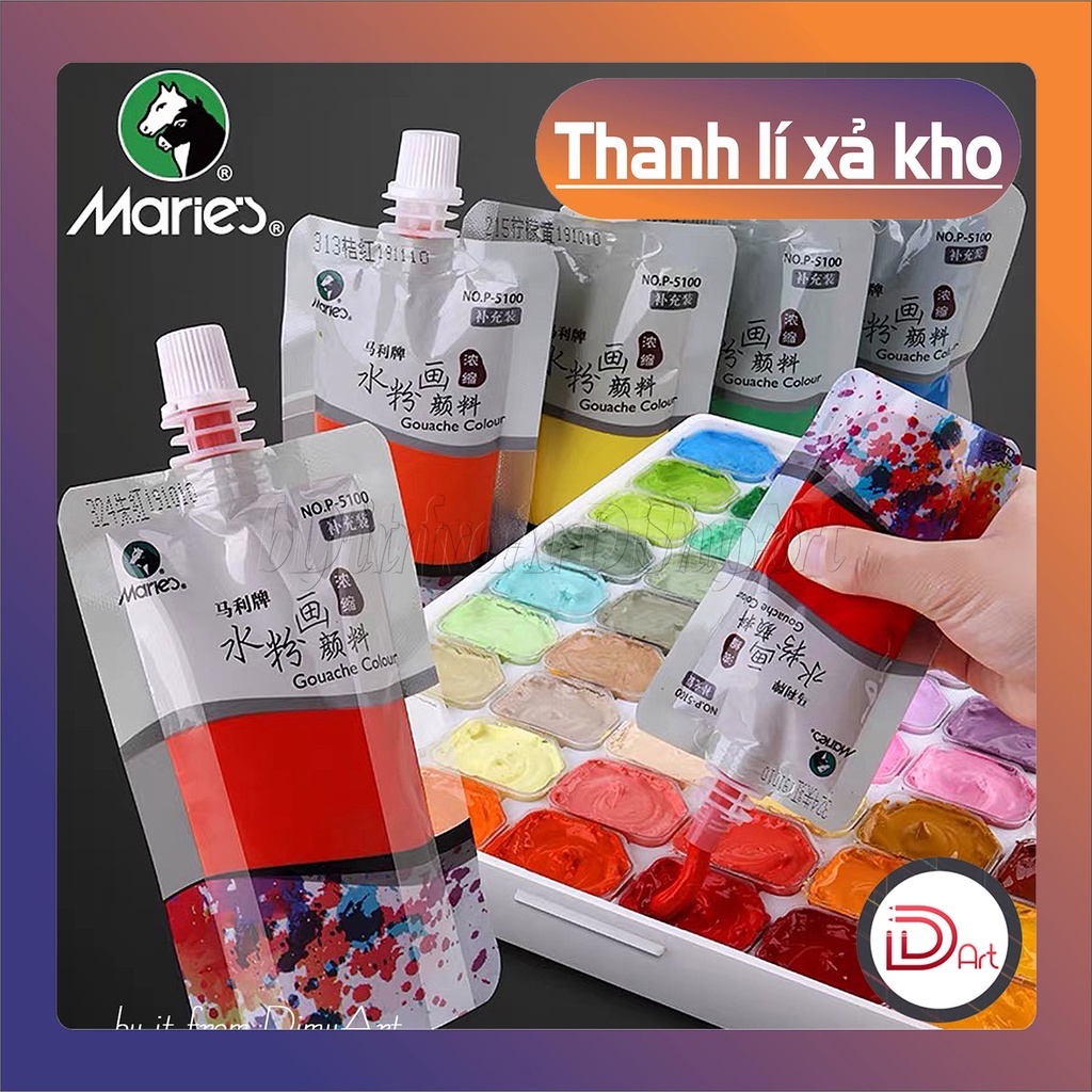 Màu nước Gouache MARIE's dạng bịch cao cấp
