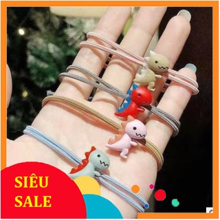 - combo 5 dây thun cột tóc đính hình khủng long dễ thương, style hàn quốc