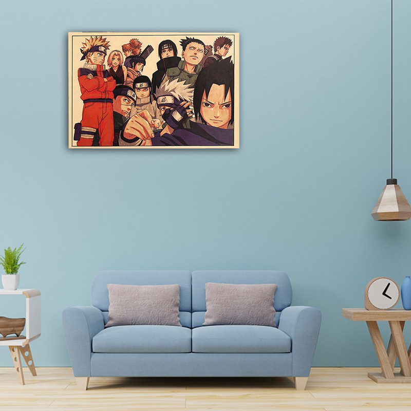 flowersqueen Poster phim hoạt hình Naruto phong cách vintage