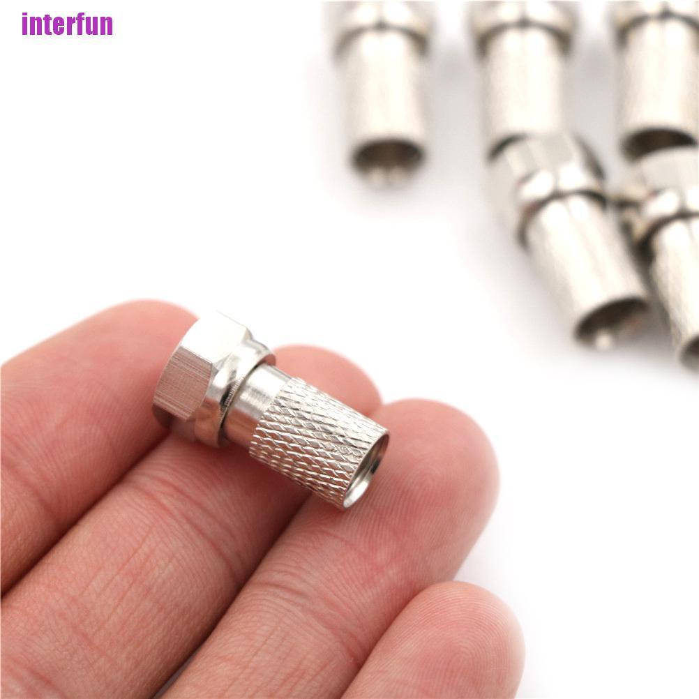 Set 10 Đầu Nối Dây Cáp Đồng Trục Vệ Tinh Rg6 F Cho Tv | BigBuy360 - bigbuy360.vn