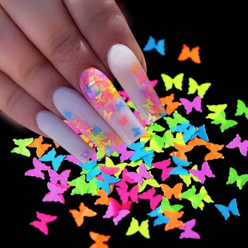 Sequin huỳnh quang neon-phụ kiện nail móng