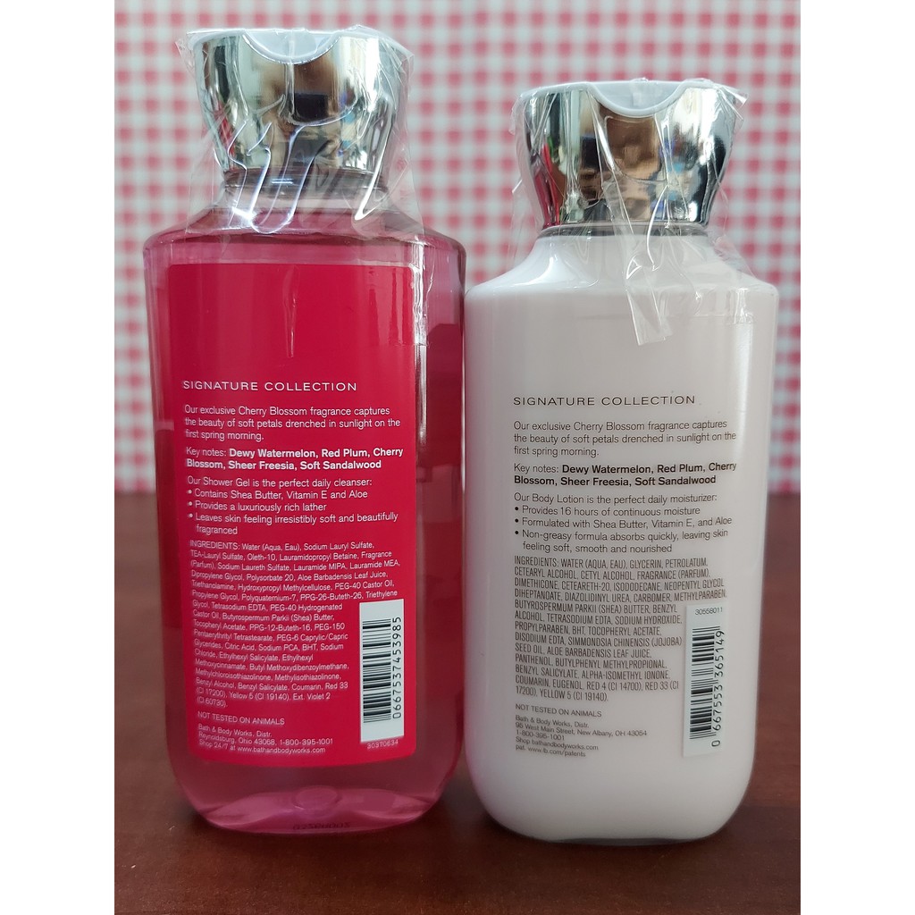 (Hàng Mỹ) Sữa tắm Bath & Body Works Cherry Blossom Shea & Vitamin E Shower Gel 236ml & 295ml