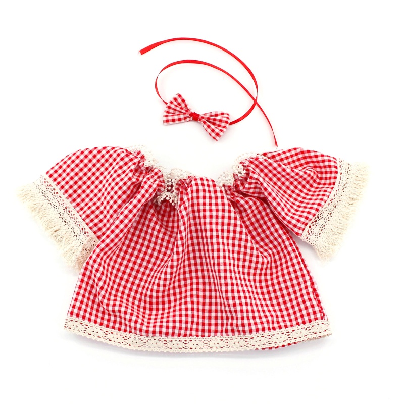 Set 2 Món Đầm Thắt Nơ Họa Tiết Sọc Caro + Băng Đô Làm Phụ Kiện Chụp Ảnh Cho Bé Sơ Sinh