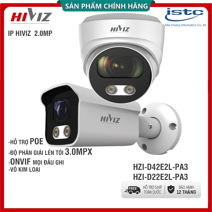 Camera quan sát IP POE HIKVISION | HIVIZ IP POE 2.0MP - Full HD 1080P - Hàng chính hãng