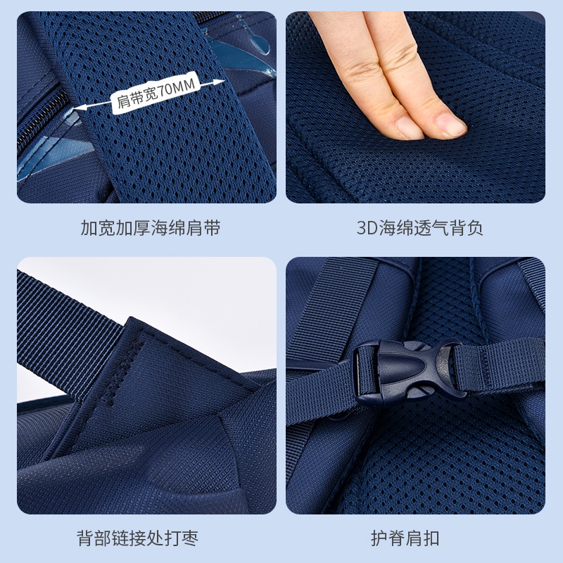 Ba Lô Đi Học Cho Bé Nam Túi xách Hàn Quốc Chống Thấm Thời Trang Nước Sức Chứa Lớn Cho Bé Trai Tiểu Học Công suất lớn cấp 1-2-4-6