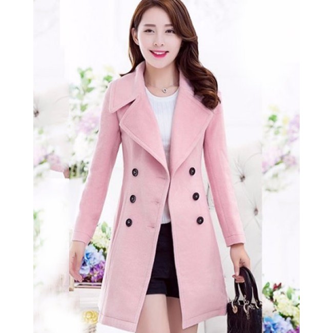 Áo Khoác Dạ Phối Nút Thời Trang Korea