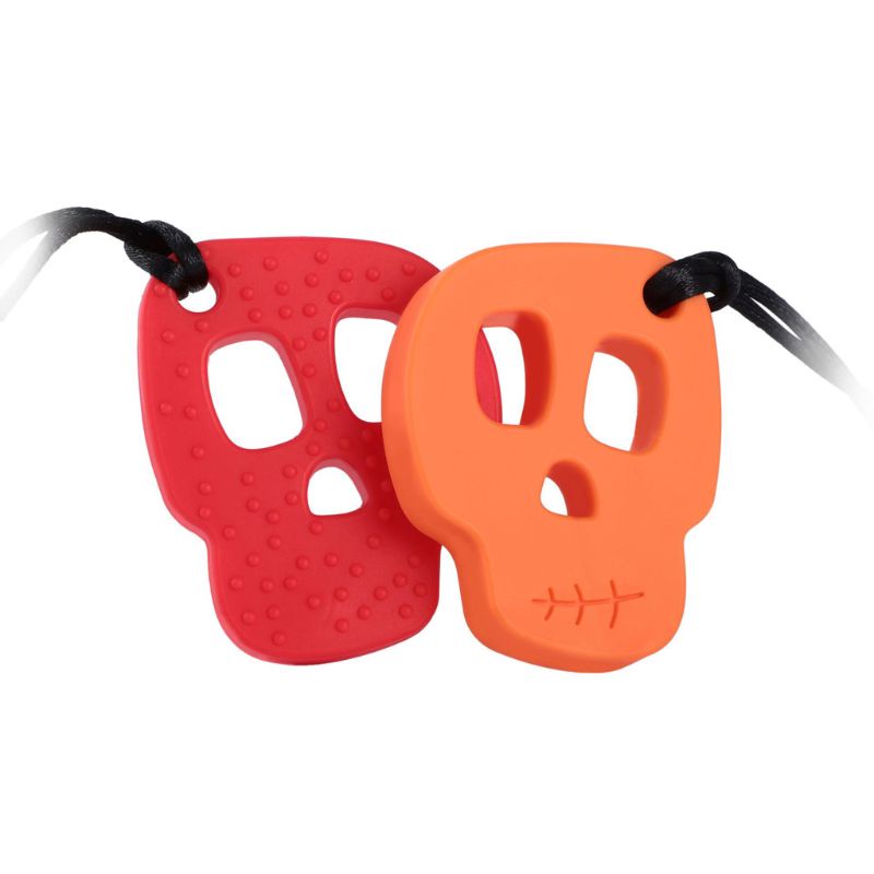 Đồ Chơi Gặm Nướu Hình Đầu Lâu Bằng Silicone Giúp Giảm Căng Thẳng Cho Bé