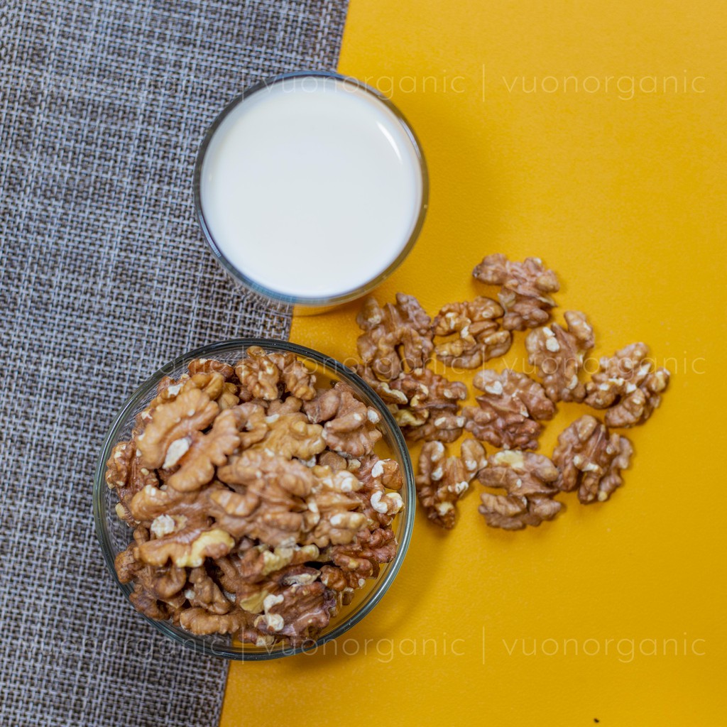 NHÂN HẠT ÓC CHÓ VÀNG SẤY NGUYÊN VỊ VƯỜN ORGANIC NHẬP KHẨU MỸ 500GR ĐÃ TÁCH VỎ