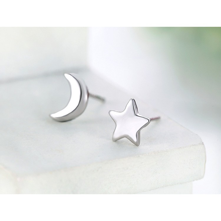 Hoa tai trăng sao bạc 925