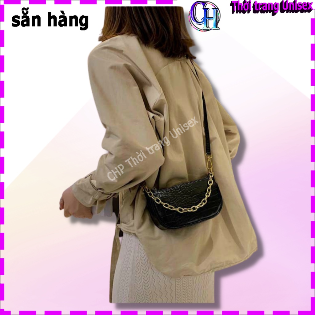 [Xả kho - LOẠI 1] Túi Kẹp Nách Khóa Vuông Vân Da Rắn Cực Đẹp - Túi Xách Nữ Kẹp Nách