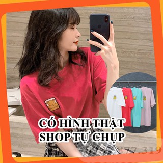 ÁO THUN Thêu Logo Gấu Kute- FreeSize Vải Mềm, Thoáng Khí - Áo Thun UNISEX TTL651