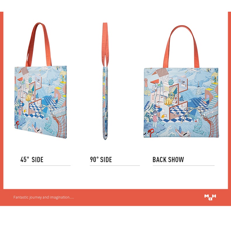 MAH Túi vải in Túi xách vải có sức chứa lớn thông thường