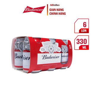 Bia Budweiser - King of Beer lốc 6 lon (330ml/lon)