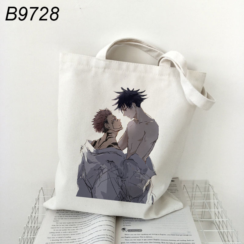 Túi tote Đeo Vai Vải canvas In Hình anime jujutsu kaisen Thời Trang