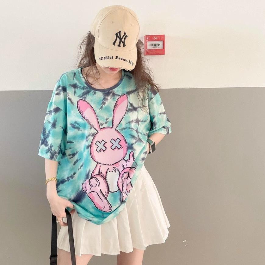 Áo Phông Loang, Áo Thun Loang Nam Nữ Tay Lỡ Form Rộng Cao Cấp Unisex - Hàng Hot Trend Loại 1 - Hình Thỏ