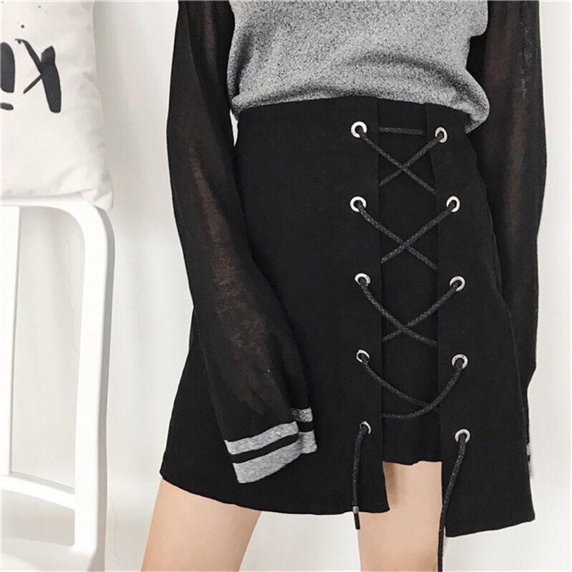 Chân váy chữ A đan dây