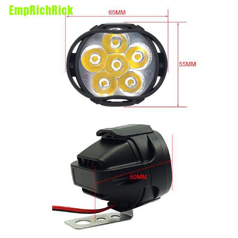 Set 2 Đèn Pha 6 Bóng Led Chống Thấm Nước Cho Xe Mô Tô