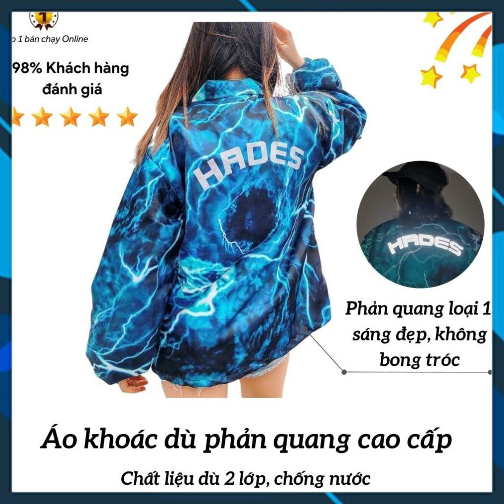 FREESHIP- Áo khoác dù form rộng in phản quang Hades cực hot, chất liệu cao cấp, kiểu unisex cho cả nam và nữ-  KD5