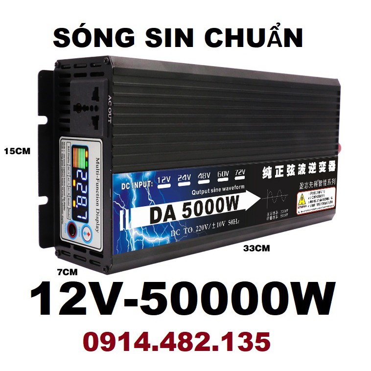 [ SÓNG SIN CHUẨN ] BỘ KICH ĐIỆN 12v-220V - 5000W - ĐỔI NGUỒN 5000W