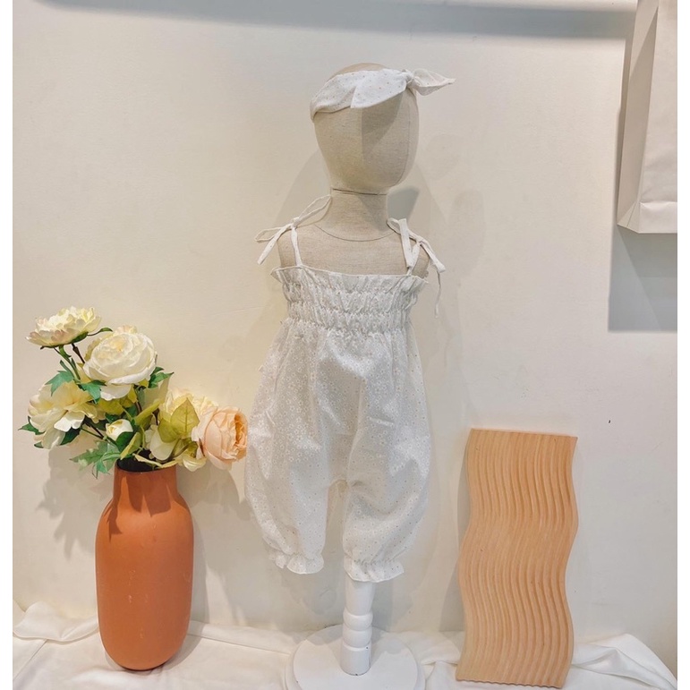 Đồ bộ liền thân + turban hoa cúc nhí nổi Nanci room