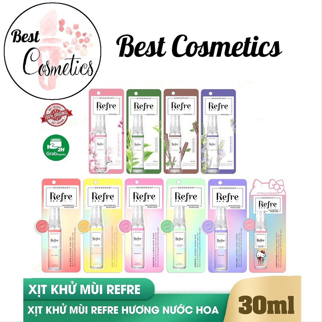 Xịt Khử Mùi Refre Dưỡng Trắng Hương Nước Hoa Refre Whitening 30ml