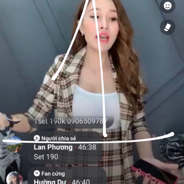 Set vét 3 món áo trắng bên trong