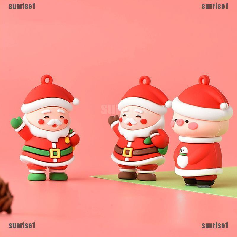 [Rise] Christmas Santa Claus Cute Modern Art Crafts Silicone Doll Keychain Accessories