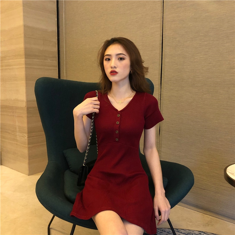 FREESHIP ĐƠN 99K_ Đầm dệt kim tay dài dáng ôm phong cách vintage | BigBuy360 - bigbuy360.vn