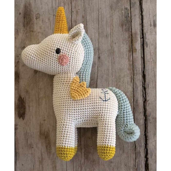 Kì Lân Pony Nhồi Bông Dễ Thương Cho Bé - Thú Bông Len Handmade Đan Móc Thủ Công Bằng Tay
