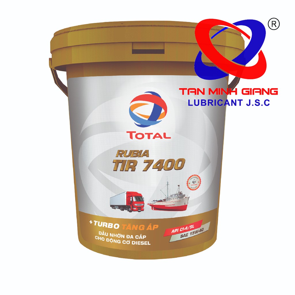 Dầu bôi trơn động cơ diesel TOTAL RUBIA TIR 7400 15W40