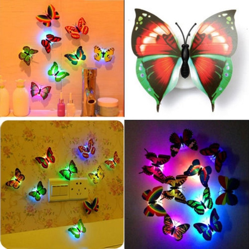 Đèn LED hình cánh bướm đổi màu trang trí tường
