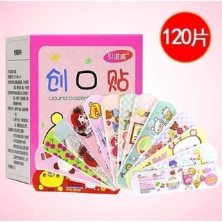 Hộp 120 miếng băng gâu hoạt hình cho bé, băng gâu cute dán vết thương