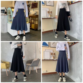 (ORDER) CHÂN VÁY XẾP LY XANH THAN VÀ ĐEN PHONG CÁCH VINTAGE NỮ SINH HÀN QUỐC ( ảnh thật)