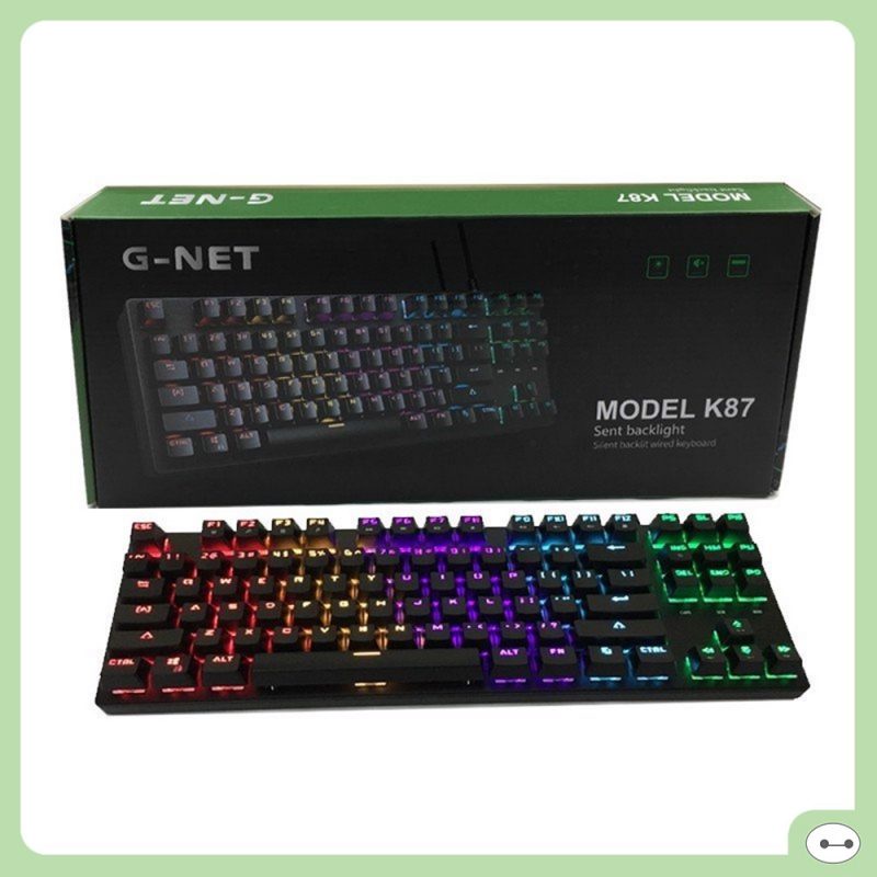 BÀN PHÍM CƠ GNET K87 LED RAINBOW