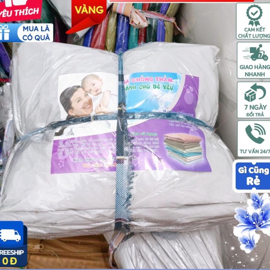 Ga chống thấm màu trắng sữa,1m6x2m bọc đệm dày 5-10-15-20cm,đủ kích thước