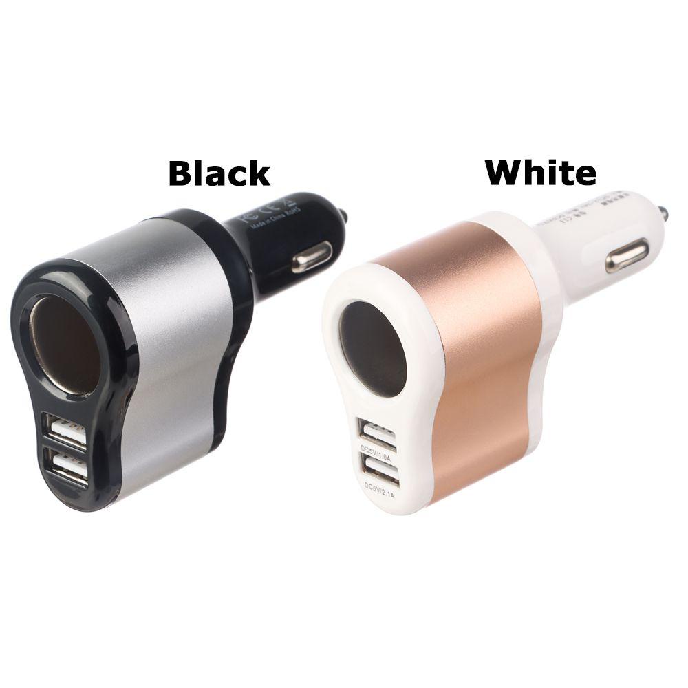 Cục Sạc Xe Hơi Di Động Bằng Nhựa Hai Cổng USB