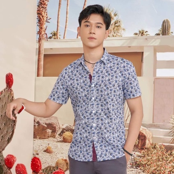 Áo sơ mi Nam ngắn tay Slim Fit DGCs - SASNCB44M-S