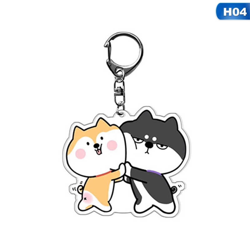 Móc Khóa Nhựa Acrylic Hình Chó Shiba Inu Dễ Thương Diy