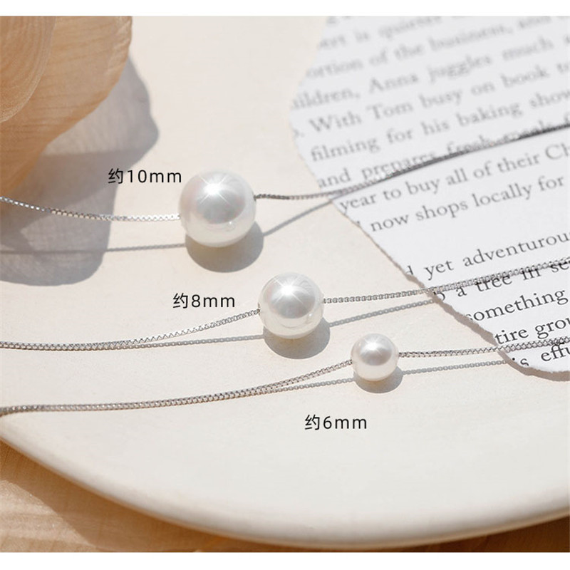 Dây chuyền bạc sterling 925 mặt ngọc trai tự nhiên thanh lịch đơn giản phong cách Hàn Quốc dành cho nữ