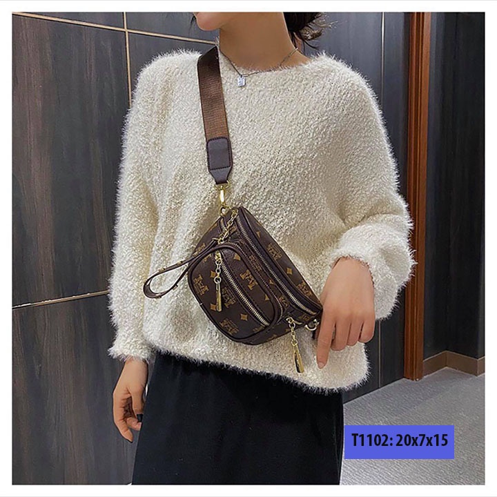Túi bao tử đeo chéo da cho nữ đeo bụng đeo trước ngực cá tính T1103 | BigBuy360 - bigbuy360.vn